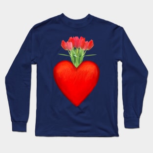 The heart is full of tulips Long Sleeve T-Shirt